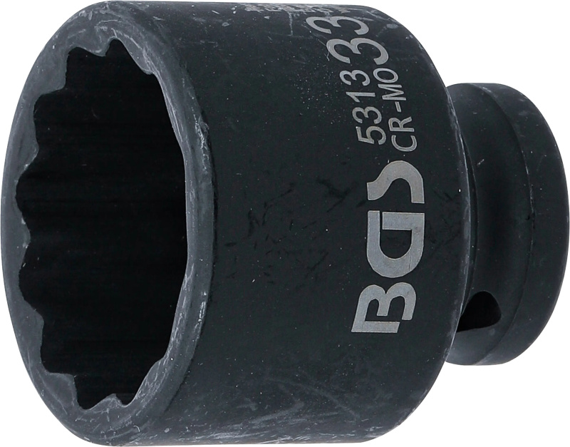 Silová nástrčná hlavice 1/2", dvanáctihranná, 33 mm, BGS - B5313