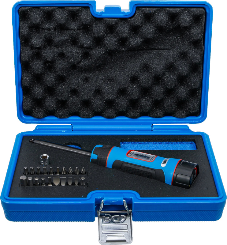 Momentový šroubovák 1/4", 1–8 Nm s bity a hlavicemi 22 ks, BGS - B7122