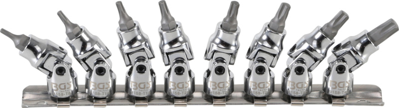 BGS technic Zástrčné hlavice TORX 1/4", T8-T40, s kardanovým kloubem, sada 8 dílů - BGS 9158