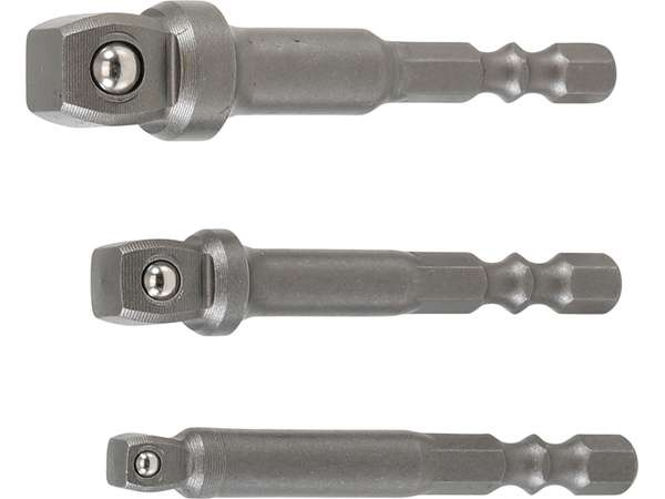 BGS technic Sada sklopných adaptérů pro vrtačky pohon vnější šestihran 6,3 mm (1/4") (3 dílná) BGS 916