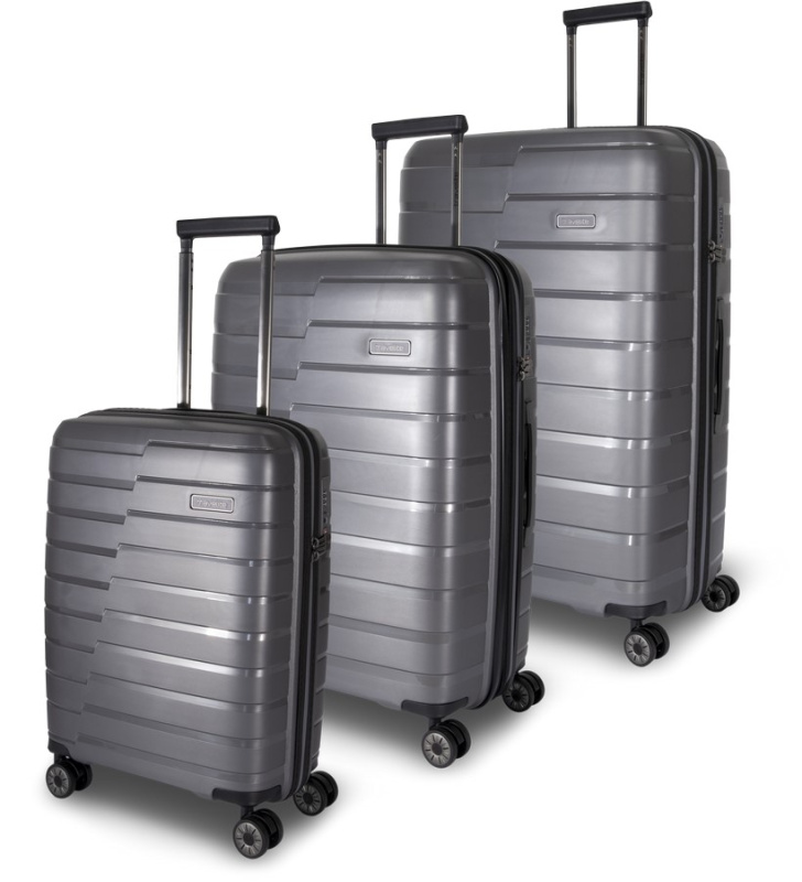 Travelite Air Base Sada 3 kufrů 55/67/77cm Anthracite Polypropylen