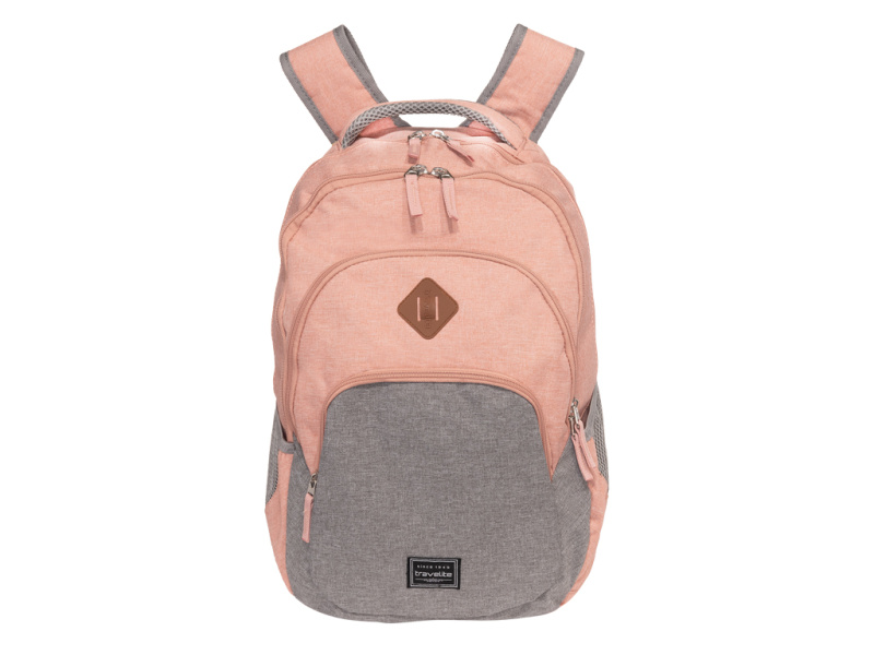 Travelite Basics Batoh Melange 15,6" Růžový/Šedý 22L