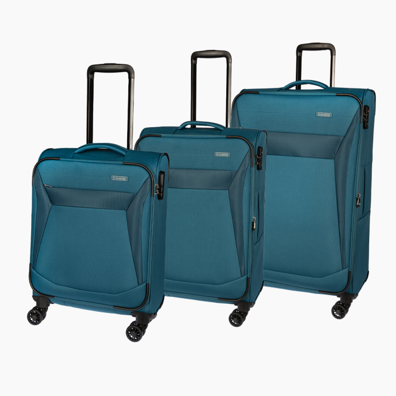 Travelite Chios Sada 3 kufrů 55/67/78cm Modrá Petrol