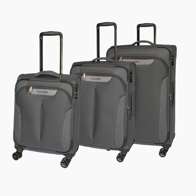 Travelite Croatia Sada 3 kufrů 55/67/77cm Šedá Anthracite