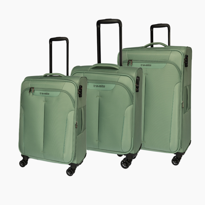 Travelite Croatia Sada 3 kufrů 55/67/77cm Zelená Mint