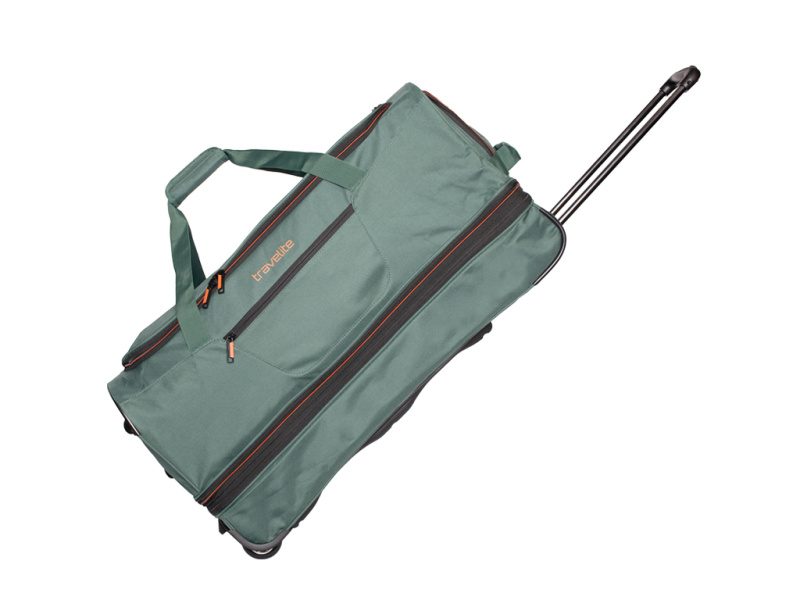 Travelite Basics Cestovní taška na kolečkách M 70 cm Zelená Rozšiřitelná