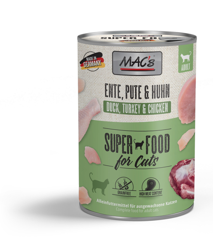 Mac´s Cat Konz. Kachna/Krůta/Kuře - 400g