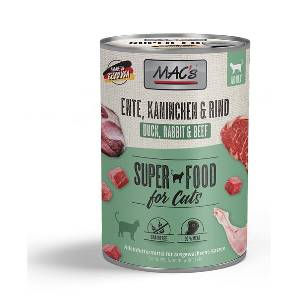 Mac´s Cat Konz. Kachna/Králík/Hovězí Maso - 400g