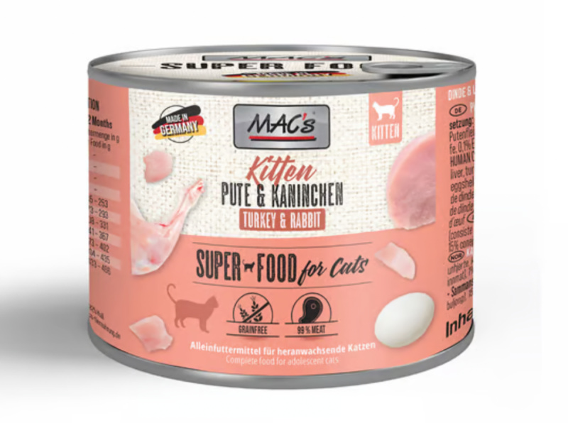 Mac's Konz. Kitten Krůtí/Králičí - 200g