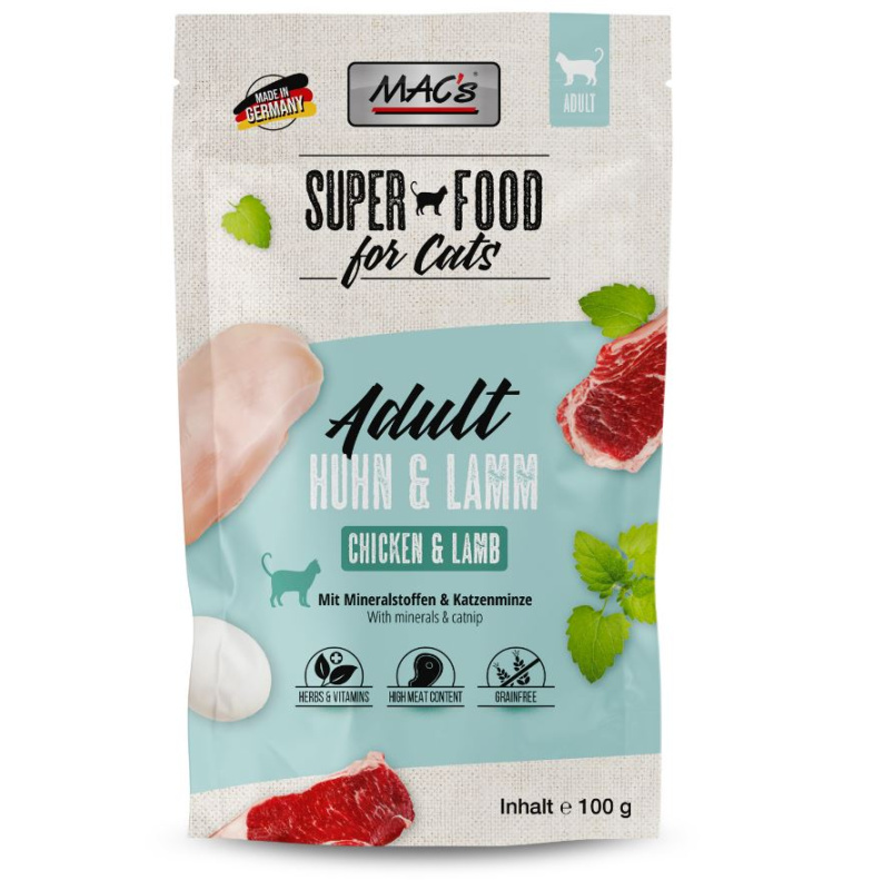 Mac´s Cat Pouch 100g -  Kuřecí a Jehněčí