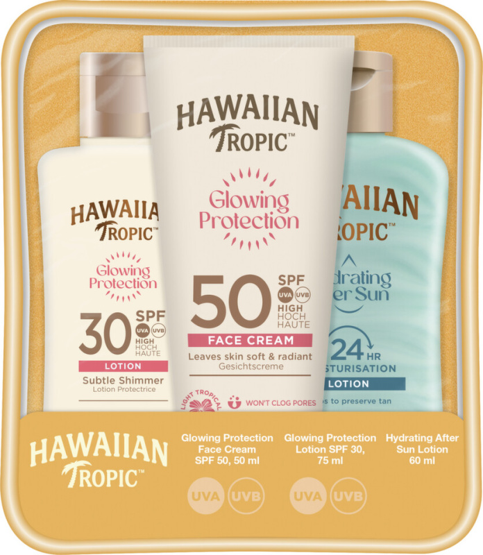 Hawaiian Tropic Glowing Protection Trio cestovní sada na opalování
