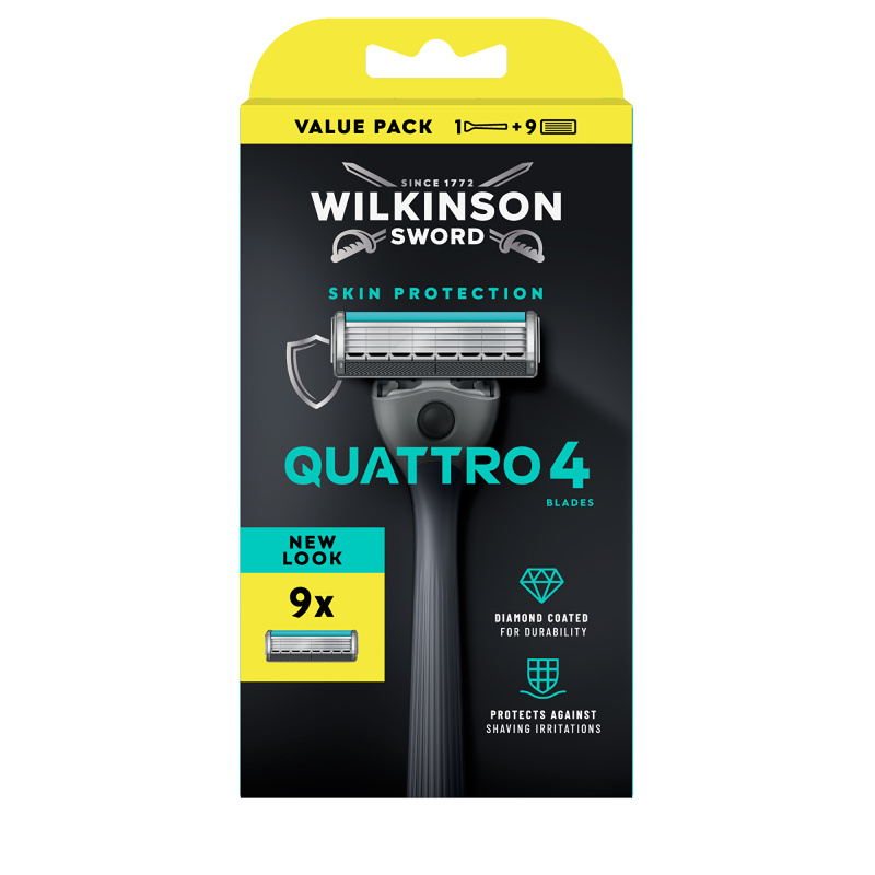 Wilkinson Sword Quattro holicí strojek + náhradní břity 9 ks