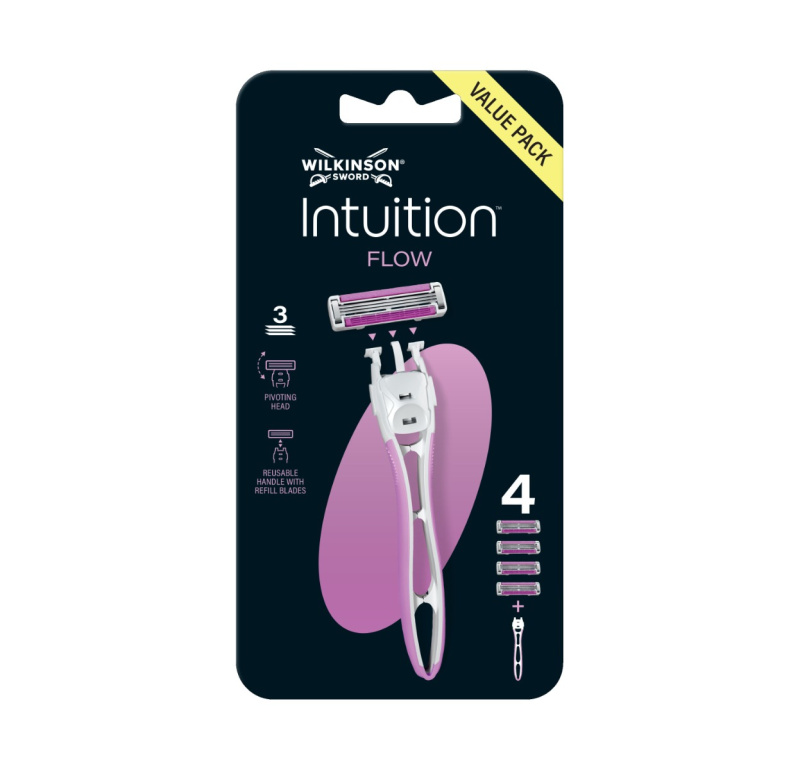 Wilkinson Sword Intuition Flow Hybrid dámský holicí strojek + náhradní břity 4 ks