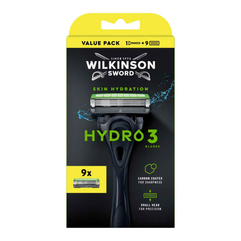 Wilkinson Sword Hydro3 holicí strojek + náhradní hlavice 8 ks