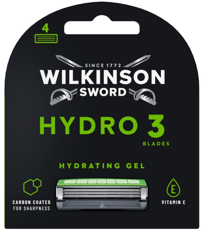 Wilkinson Sword Hydro3 Skin Protection Black Edition náhradní hlavice 4 ks