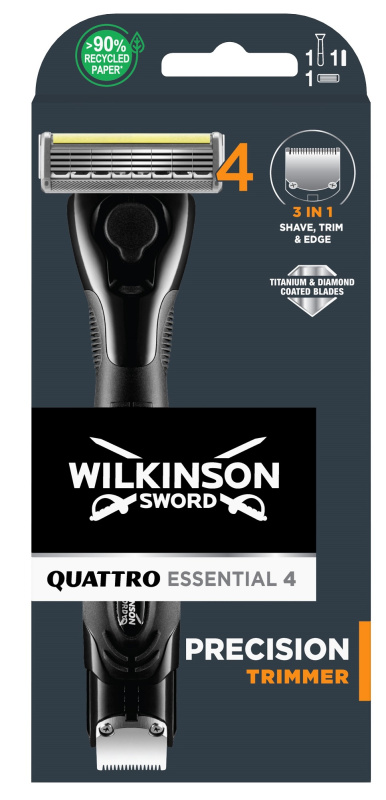 Wilkinson Sword Quattro Precision Trimmer holicí strojek + náhradní břity 2 ks