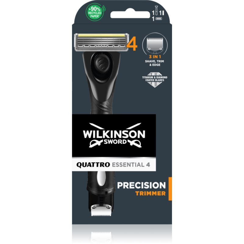 Wilkinson Sword Quattro Precision Trimmer holicí strojek + náhradní břity 2 ks