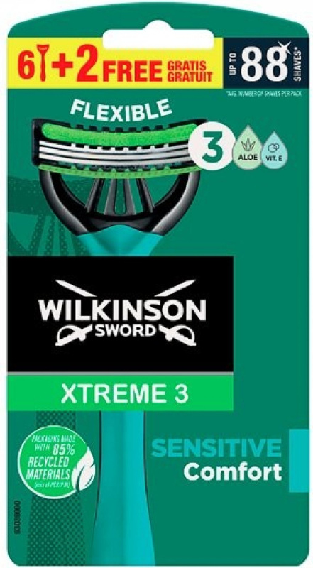 Wilkinson Sword Xtreme 3 Sensitive Comfort jednorázová holítka pro muže 8 ks