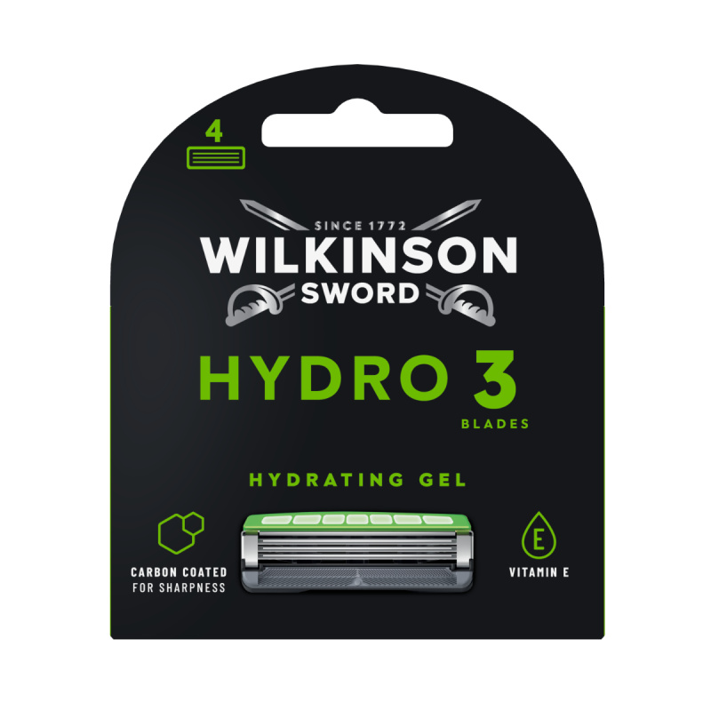 Wilkinson Sword Hydro3 Skin Protection Black Edition náhradní hlavice 4 ks