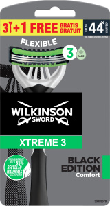 Wilkinson Xtreme3 Black Edition Comfort pánský jednorázový holicí strojek 3+1 ks