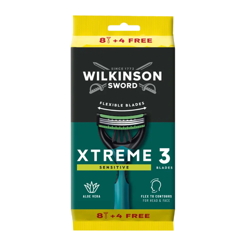 Wilkinson Jednorázový pánský holicí strojek Xtreme 3 Sensitive 12 ks