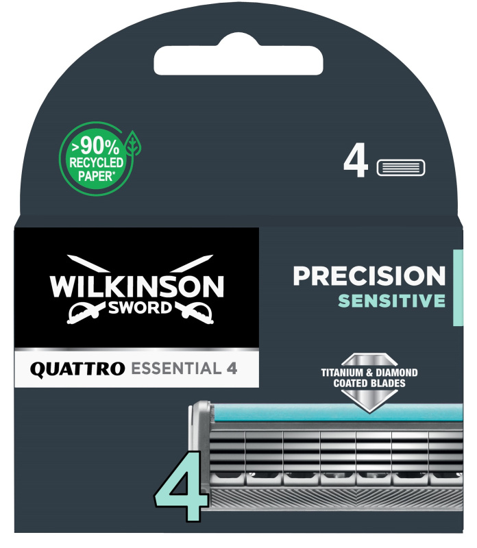 Wilkinson Sword Quattro Essential 4 Precision Sensitive náhradní břity 4 ks