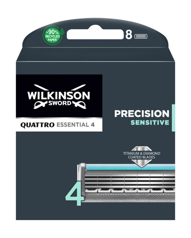 Wilkinson Sword Quattro Titanium Sensitive náhradní hlavice 8 ks