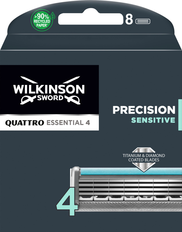 Wilkinson Sword Quattro Titanium Sensitive náhradní hlavice 8 ks