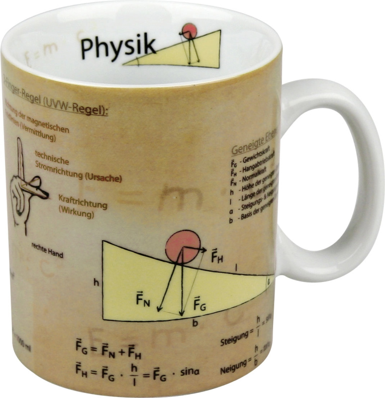 Wissensbecher fyzika (německy) hrnek 490 ml - 1 kus