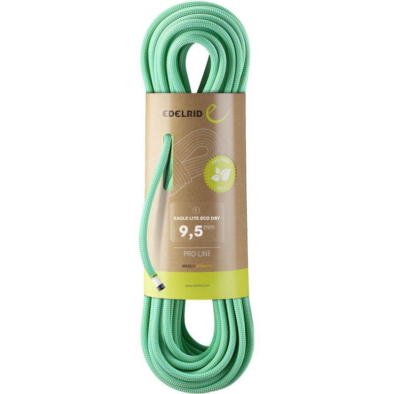 Edelrid Eagle Lite Eco Dry 9,5mm, horolezecké lano, zelená