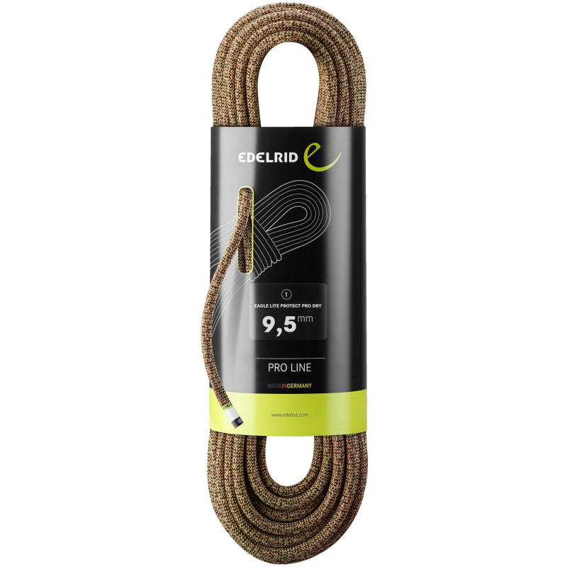Edelrid Eagle Lite Protect Pro Dry 9,5mm, horolezecké lano, zelená/červená