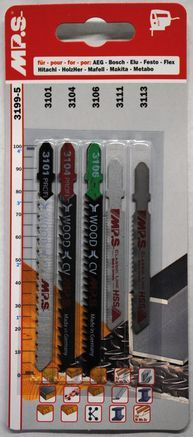 MP.S Sada pilových plátků do přímočaré pily, T upínání, 5 ks - M3199-5