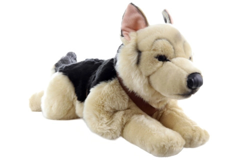 Plyšový německý ovčák s postrojem 60 cm