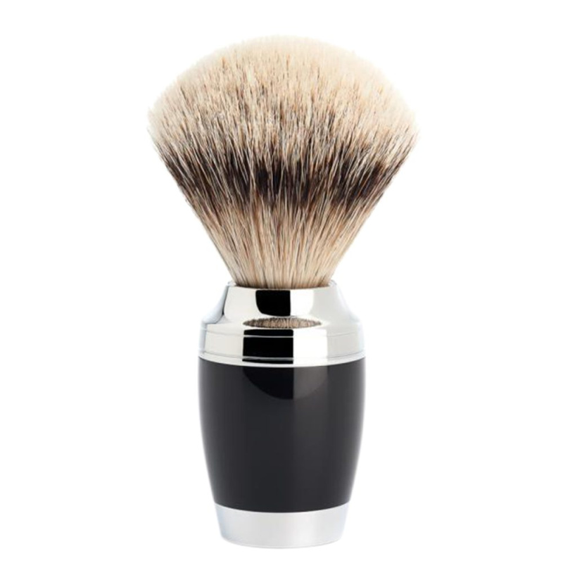 Mühle Střední štětka na holení STYLO z jezevčích štětin (silvertip badger, černá pryskyřice), 1ks