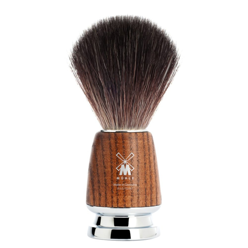 Mühle Střední štětka na holení RYTMO ze syntetických štětin (Black Fibre, napařený jasan), 1ks