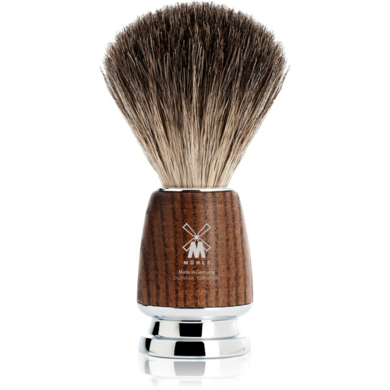 Mühle Střední štětka na holení RYTMO z jezevčích štětin (pure badger, napařený jasan), 1ks