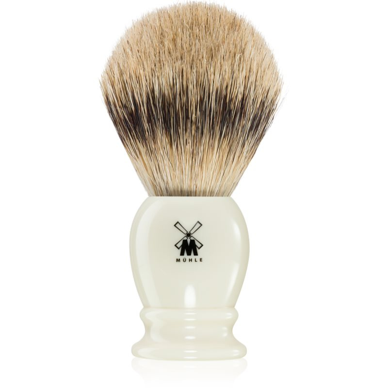 Mühle Velká štětka na holení Classic z jezevčích štětin (silvertip badger, imitace slonoviny), 1ks