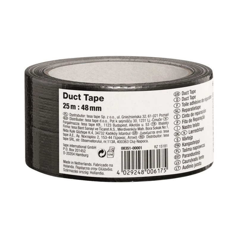 tesa Lepicí páska textilní Duct Tape, černá, 25 m x 48 mm