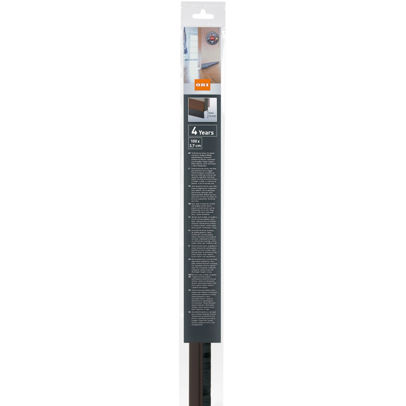 OBI Samolepicí plastové těsnění dveří, hnědá, 100 x 3,7 cm