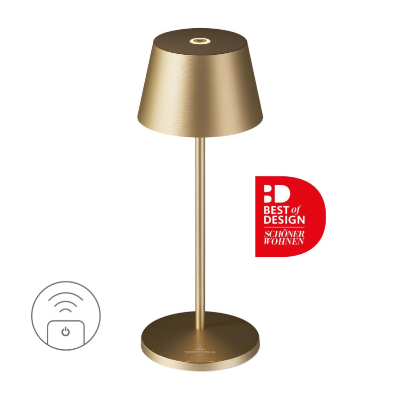 Villeroy & Boch Nabíjecí LED lampička do exteriéru / interiéru Seoul Micro, 20 cm, brushed gold 97247