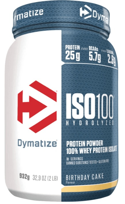 Dymatize Iso 100 Hydrolyzed Whey Protein Isolate 932 g - Birthday cake