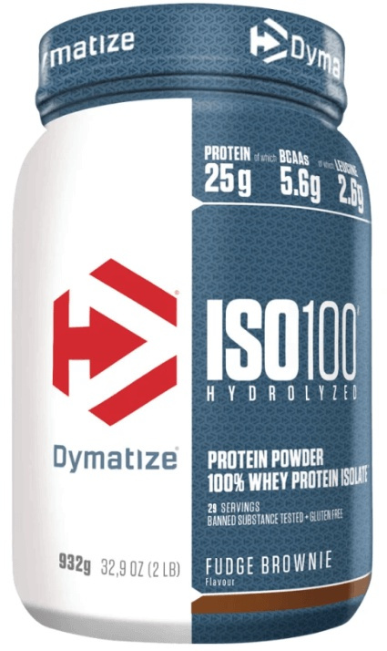 Dymatize Iso 100 Hydrolyzed Whey Protein Isolate 932 g - Fudge brownie