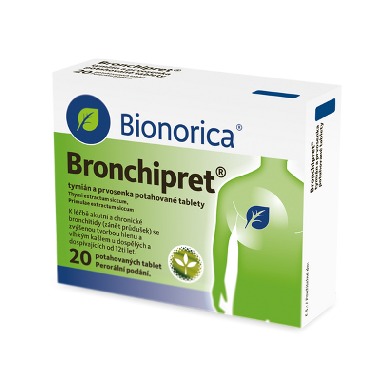 BRONCHIPRET TYMIÁN A PRVOSENKA Potahovaná tableta 20