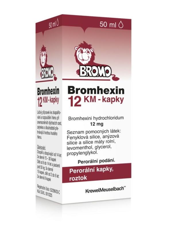 BROMHEXIN 12 Kapky, roztok 50 ml
