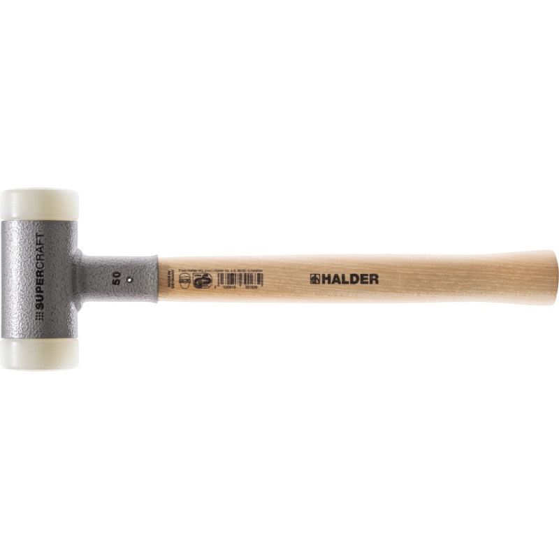 Halder Kladivo Supercraft, nylon/hickory, pr. 40 mm
