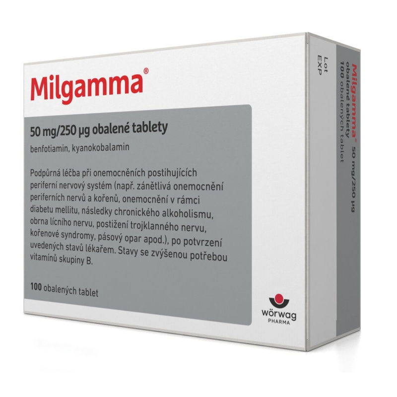 MILGAMMA 50MG/250MCG Obalená tableta 100