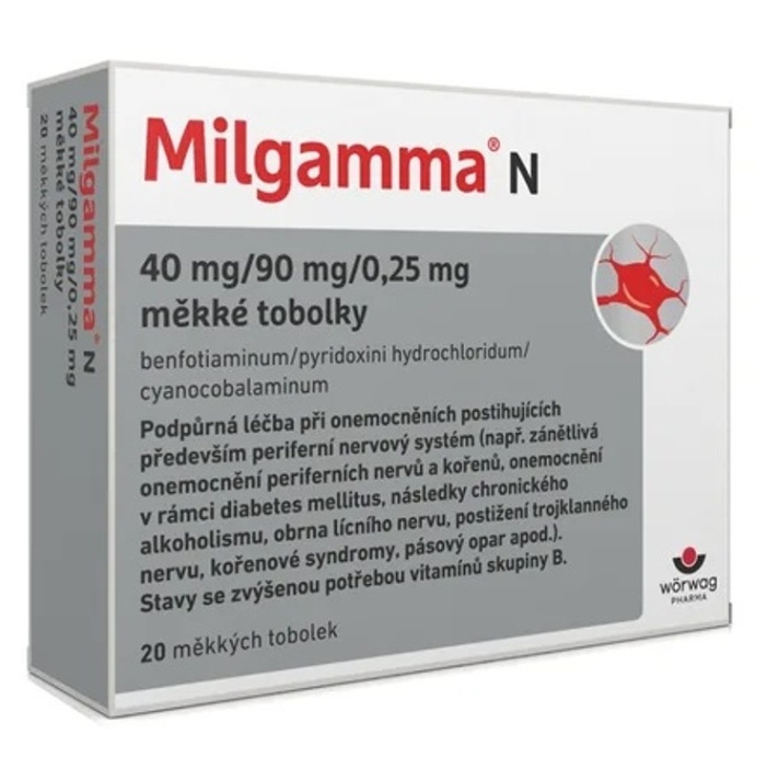MILGAMMA N 40MG/90MG/0,25MG Měkká tobolka 20