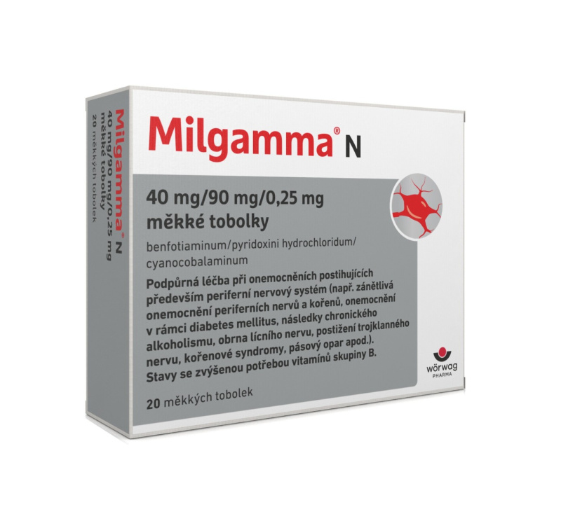 MILGAMMA N 40MG/90MG/0,25MG Měkká tobolka 20