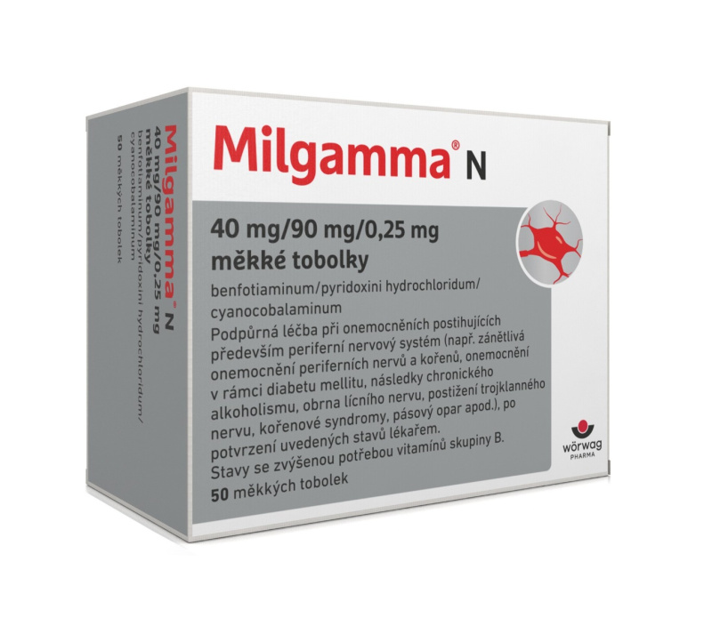 MILGAMMA N 40MG/90MG/0,25MG Měkká tobolka 50