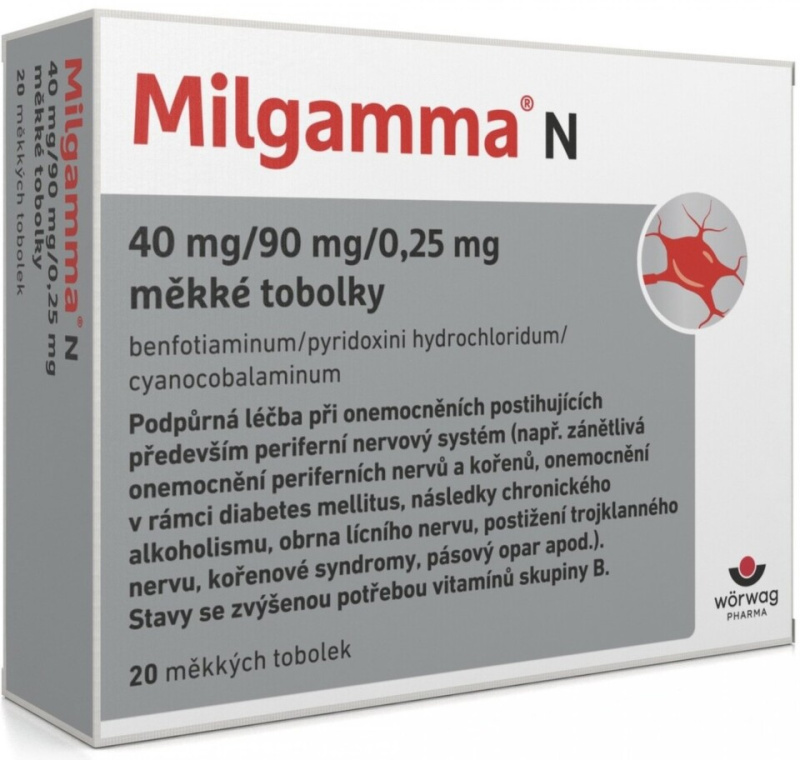 MILGAMMA N 40MG/90MG/0,25MG CPS MOL 20